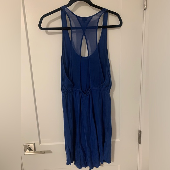 Wilfred Silk Royal Blue Mini Dress with Open Back - Picture 7 of 7